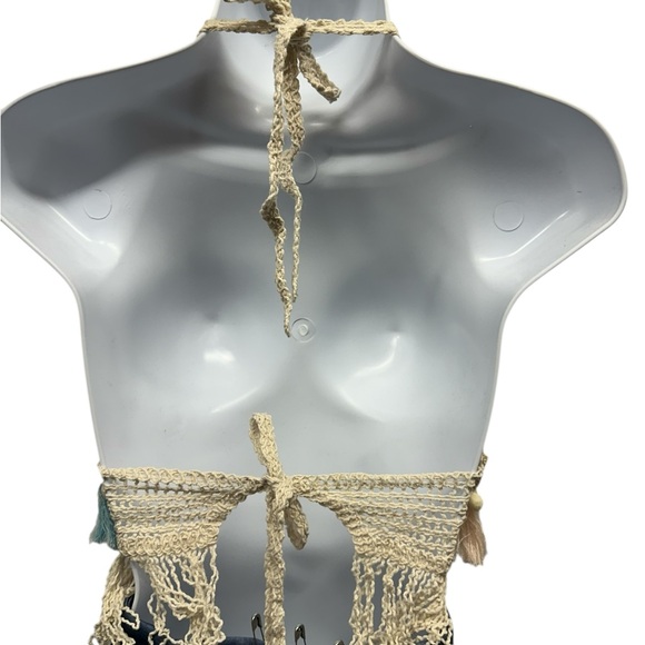 S/M. Boho Crochet Halter Top with Tassels.  LG/GRGR01 - Picture 2 of 2